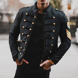 PU Leather Jacket Men Autumn Long Sleeve Black Plus Size 3XL Zipper Beading Short Jacket Men's Winter Coat Outwear Windbreaker